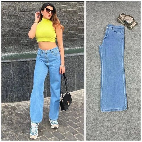 SKY BLUE WIDE LEG JEANS