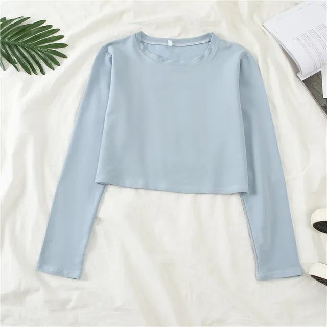 Basic Sky blue full sleeves croptop – SHOPME360 Bild & Inspiration Basic Sky blue full sleeves croptop – SHOPME360 Bildidee