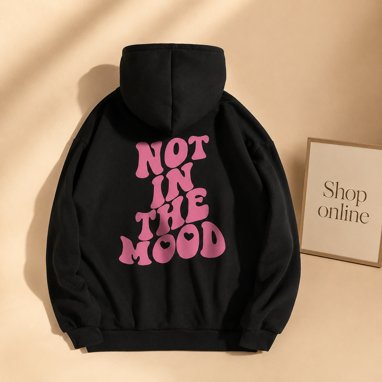 BLACK HOODIE NOT IN THE MOOD