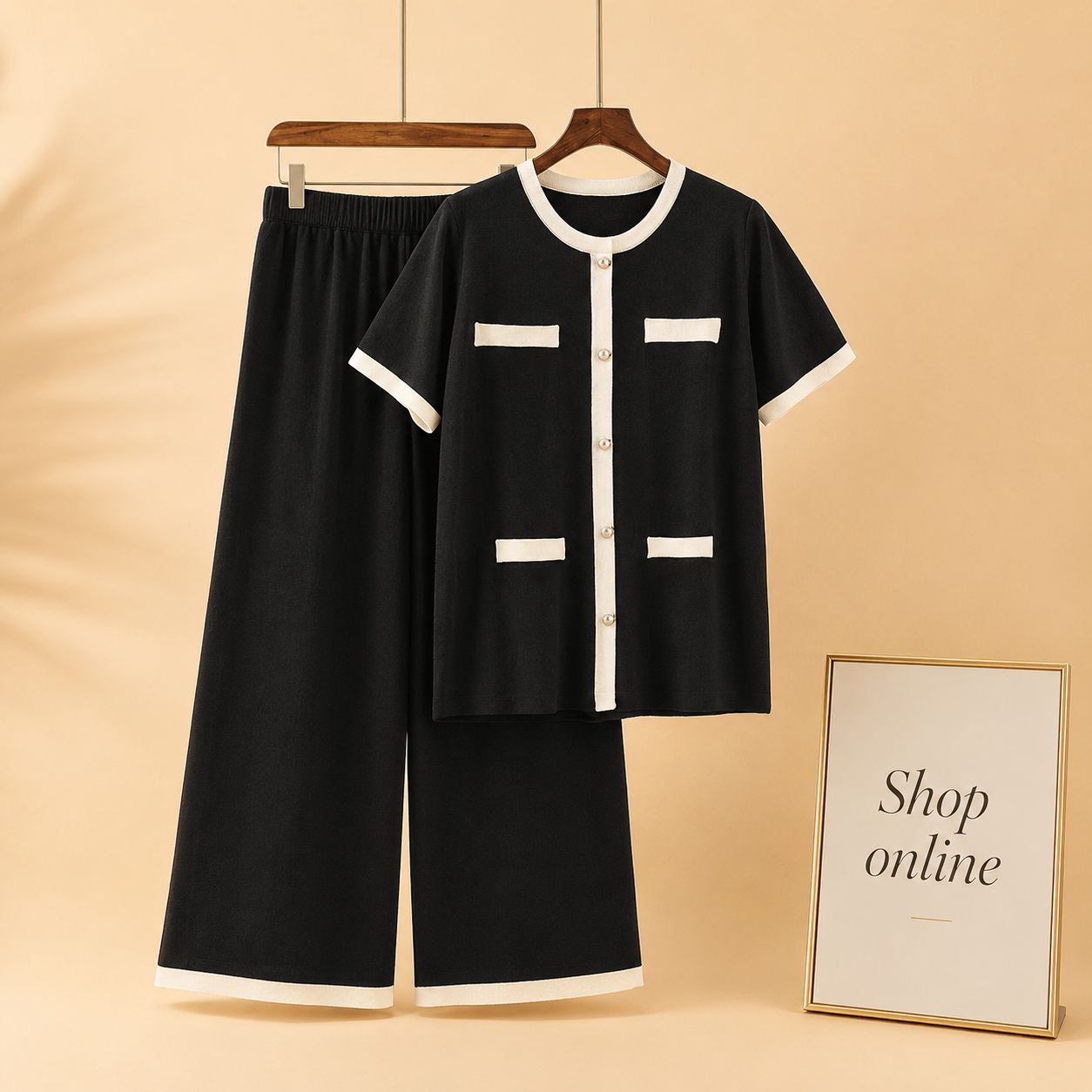 BLACK SUMMER BUTTON TRACKSUIT