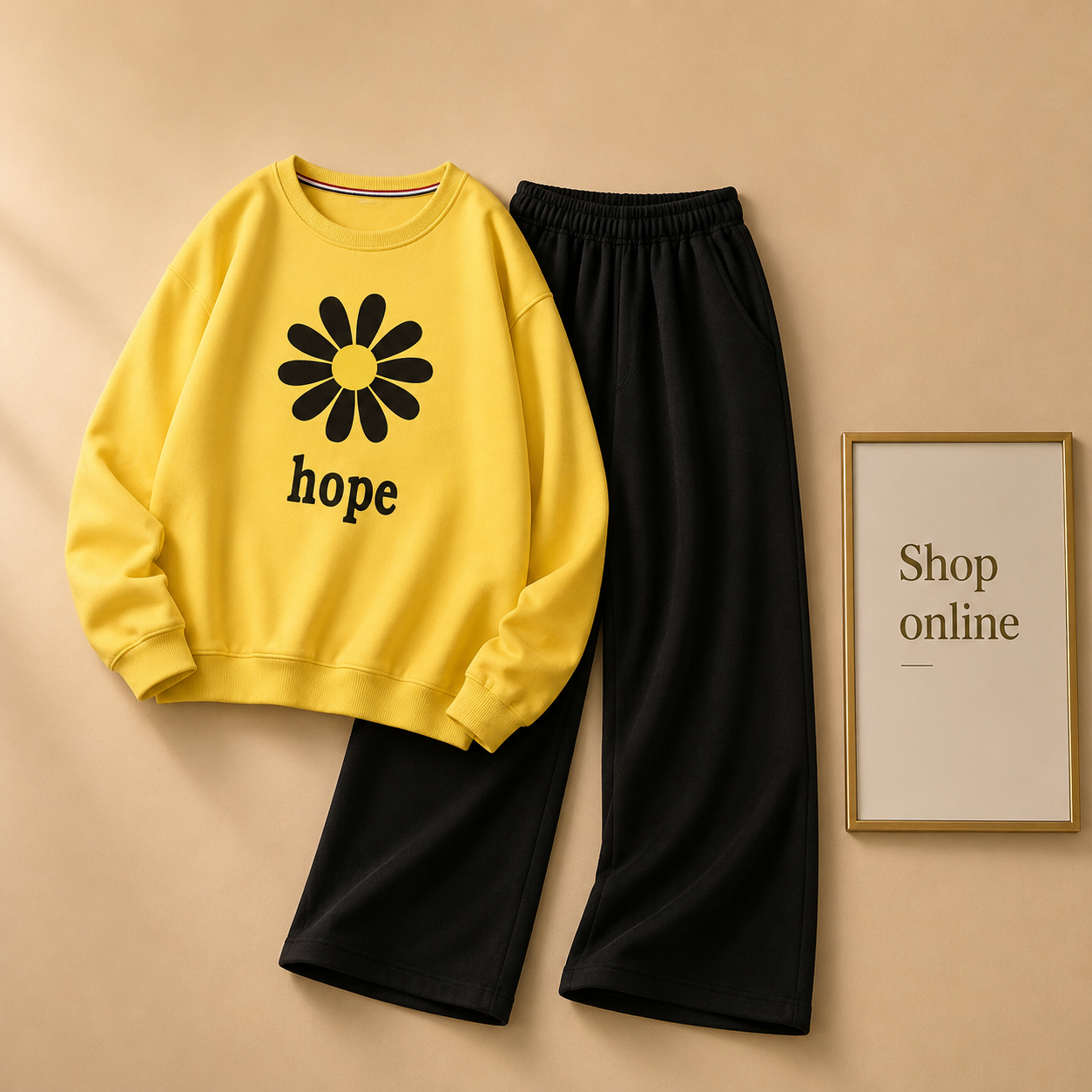 HOPE YELLOW SWEATSHIRT WITH FLAPPER