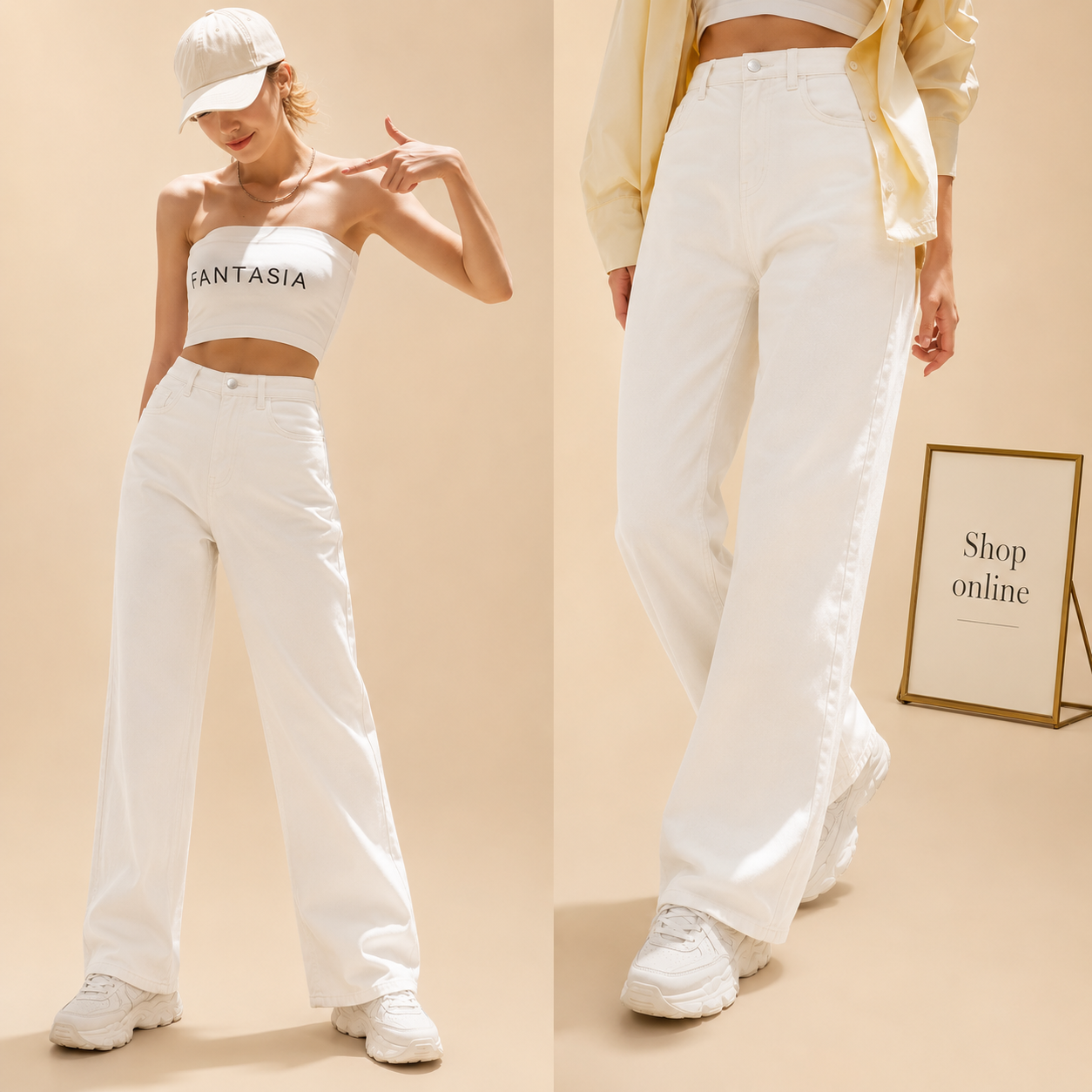 WHITE STRAIGHT LEG JEANS