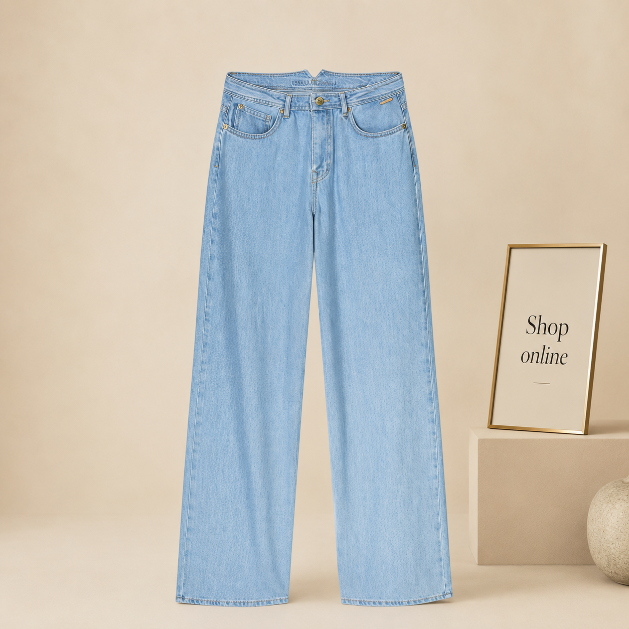 ICY BLUE WIDE LEG JEANS