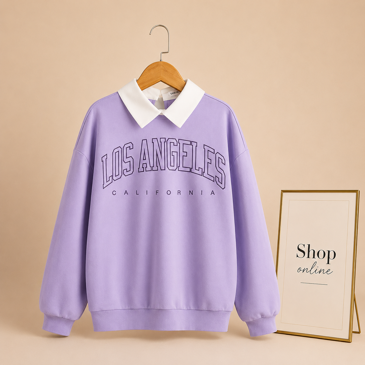 LILAC COLLARED SWEAT LOS ANGELES