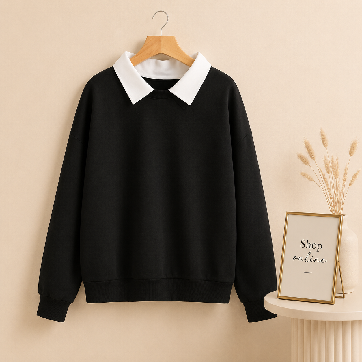 Collared Sweat Black