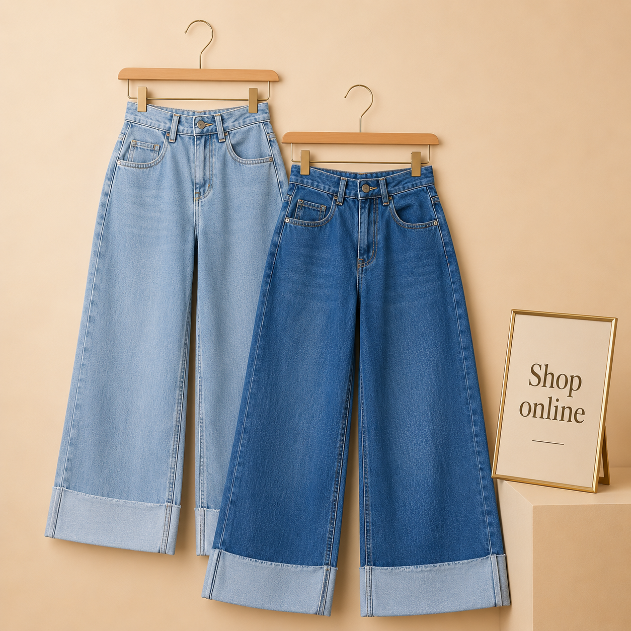 PACK OF 2 WIDE LEG JEANS ( ICE BLUE AND MID BLUE)
