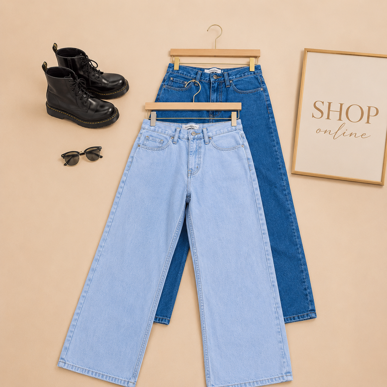 PACK OF WIDE LEG JEANS (ICE BLUE AND MID BLUE)