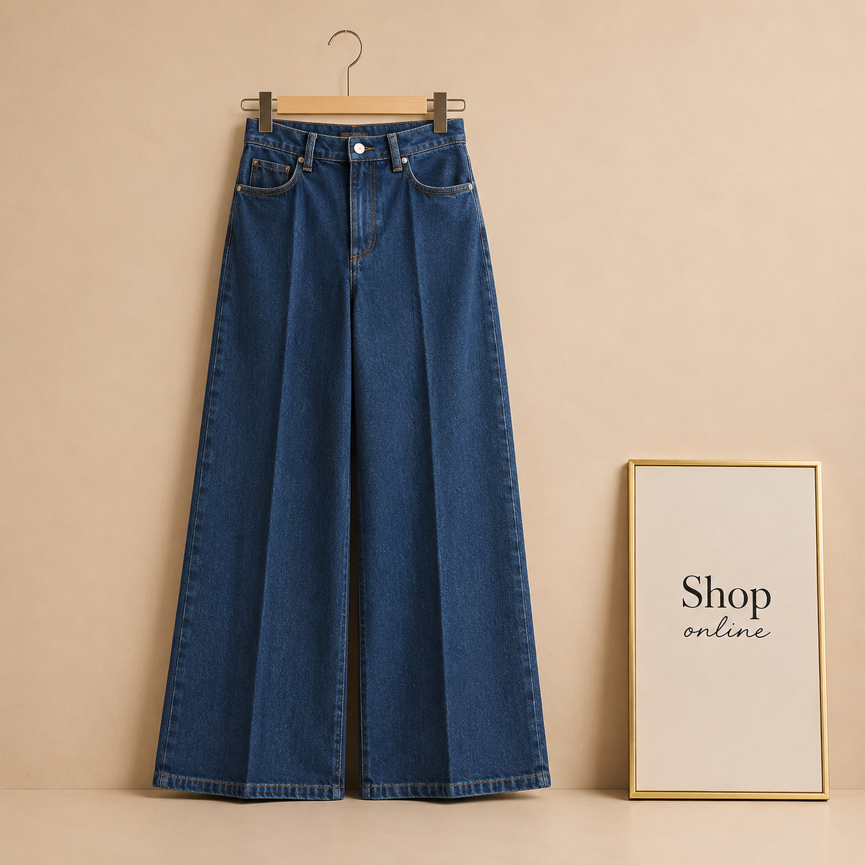 DARK BLUE WIDE LEG JEANS