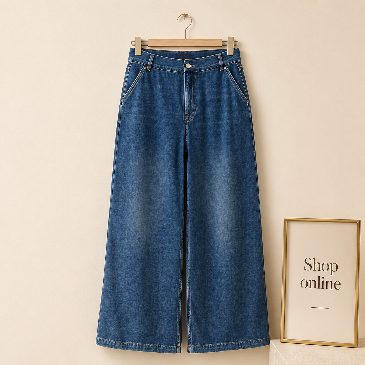 RUST BLUE WIDE LEG JEANS
