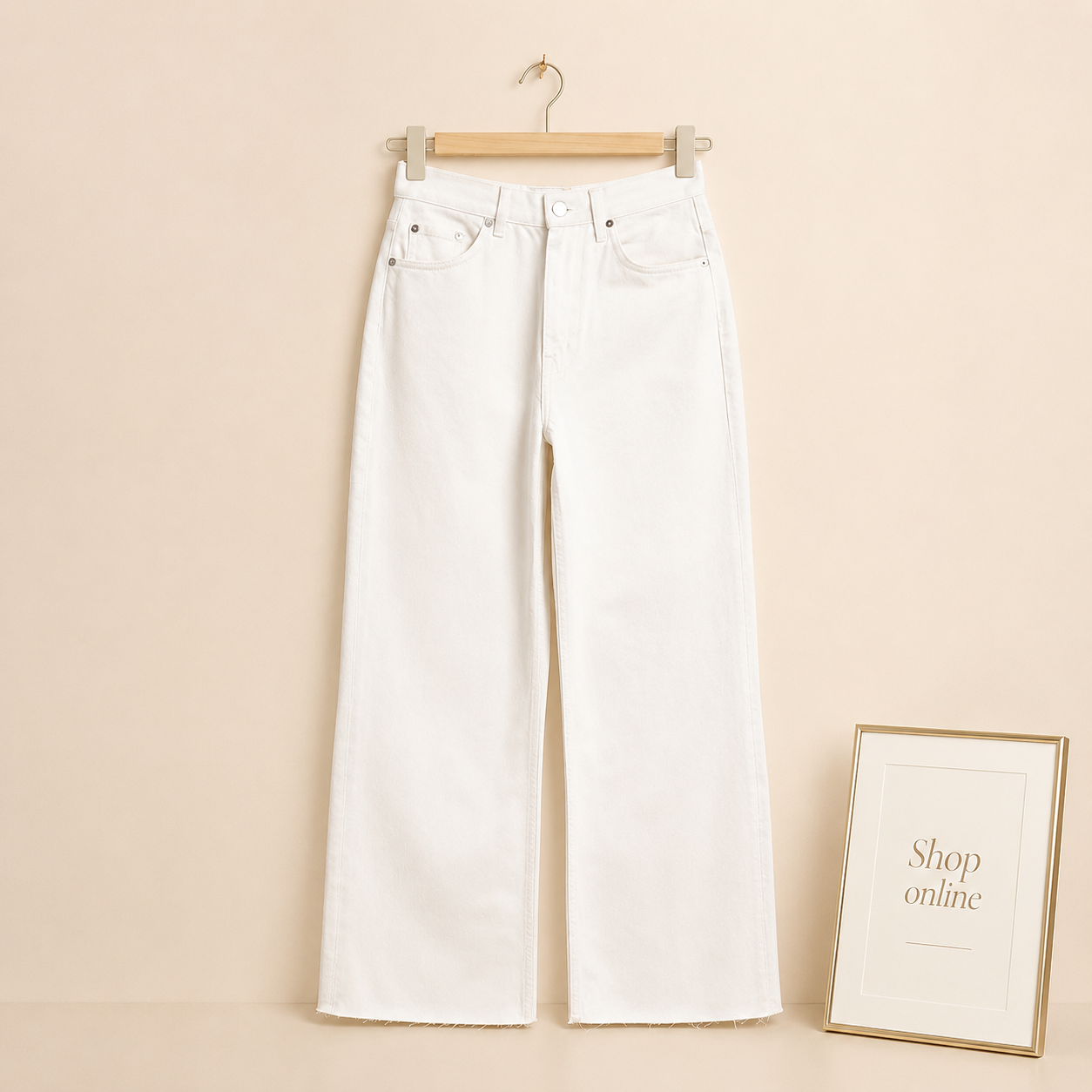 WHITE WIDE LEG JEANS