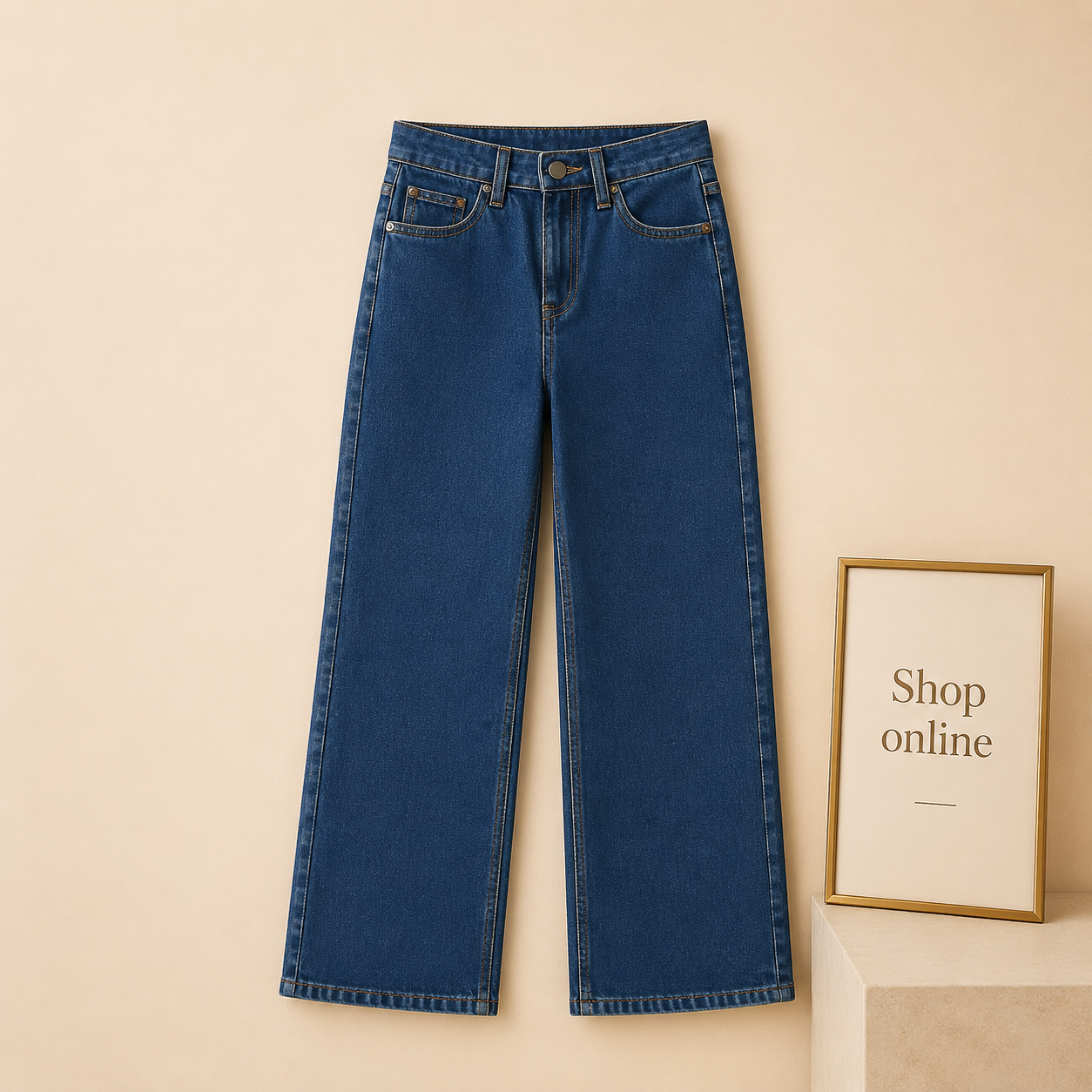 RUSTY MID BLUE WIDE LEG JEANS