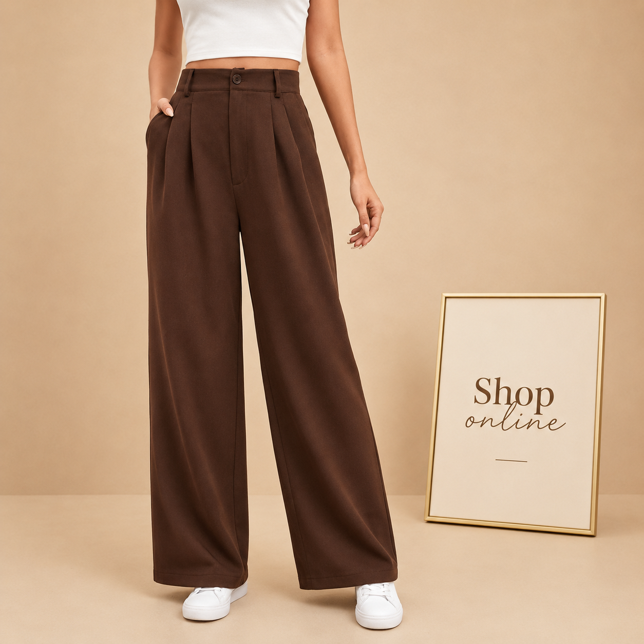 BROWN FORMAL PANT
