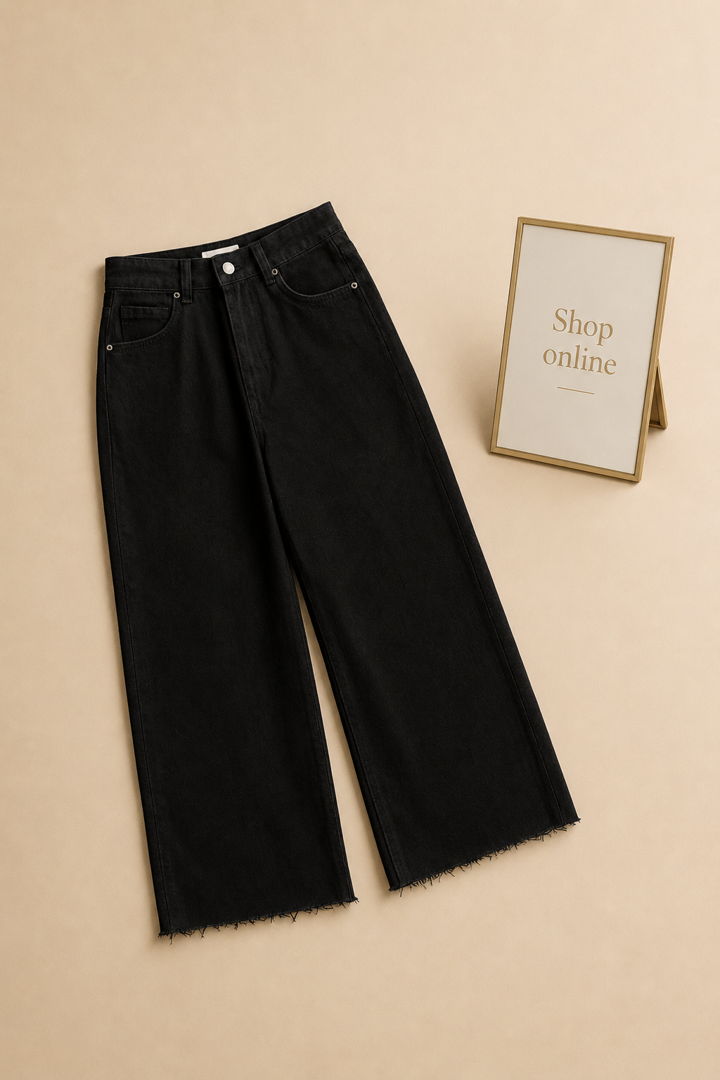 BLACK WIDE LEG JEANS