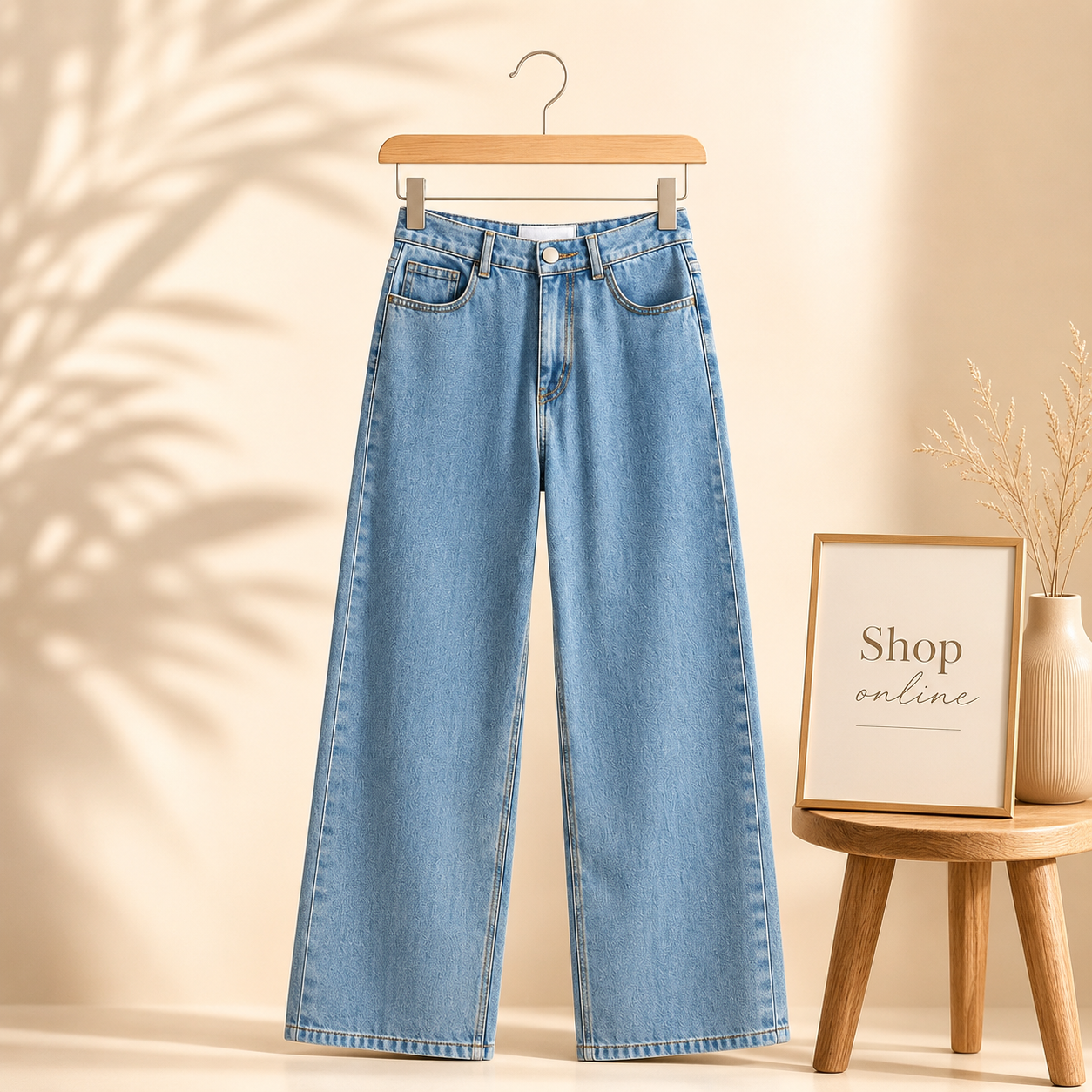 ICE BLUE WIDE LEG JEANS