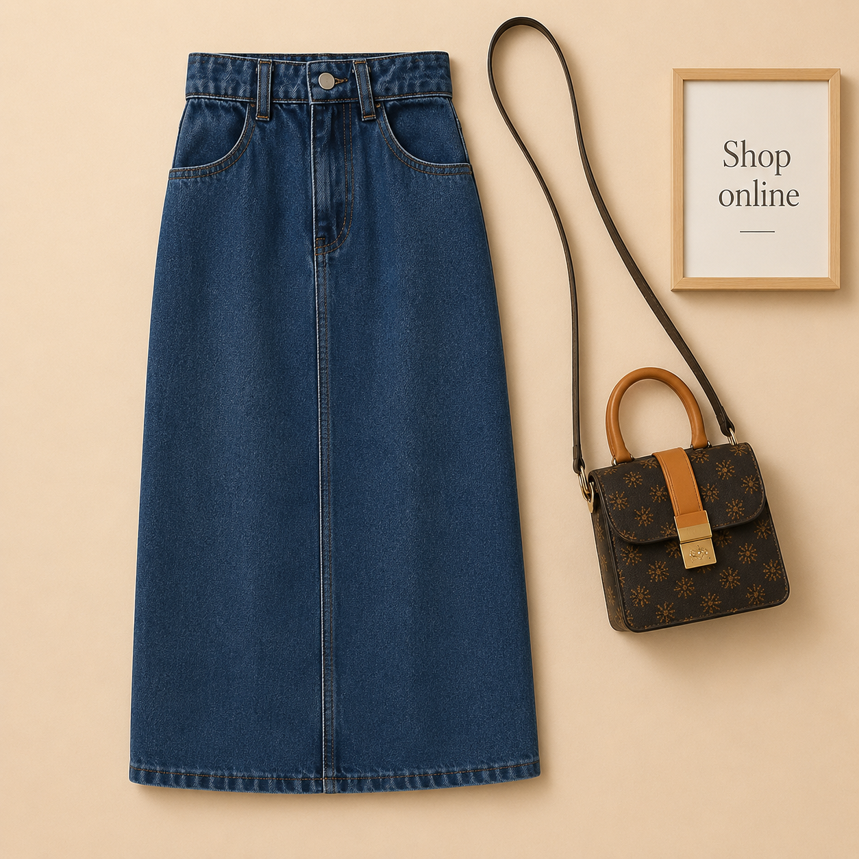 Dark Blue Denim Skirt