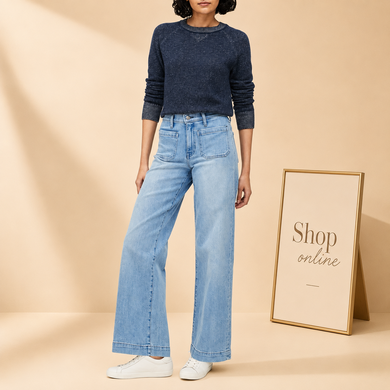 Ice blue Wide Leg