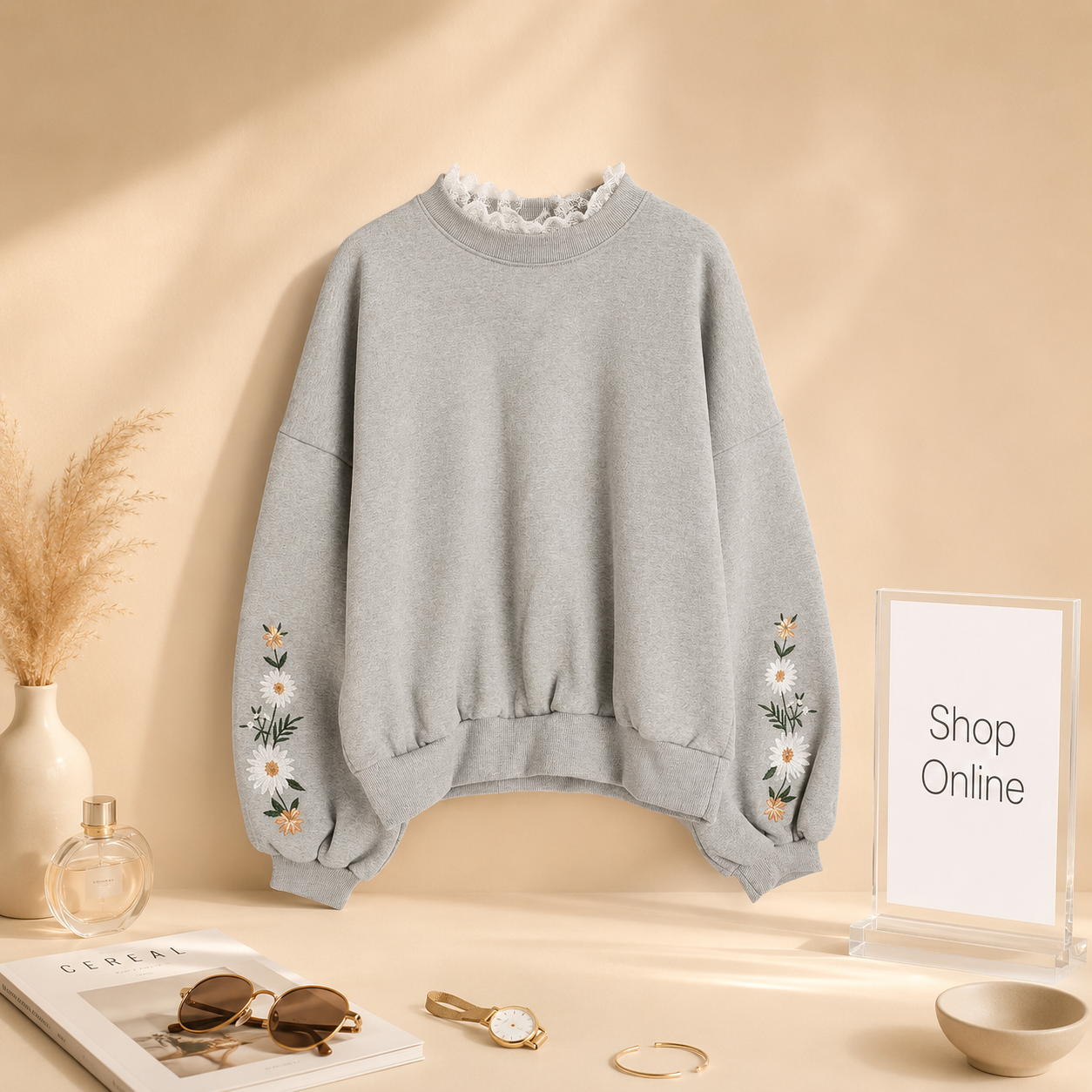Grey Printed Sweatshirt