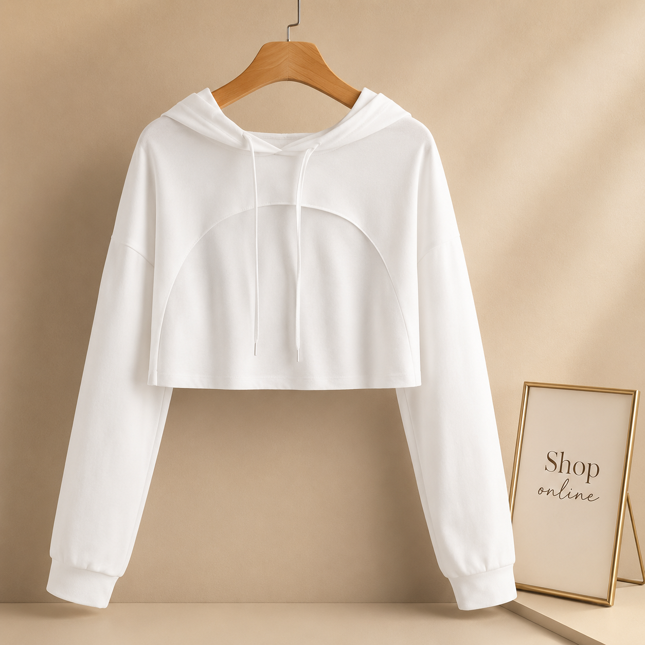 White Umbrella Cut Crop Hood