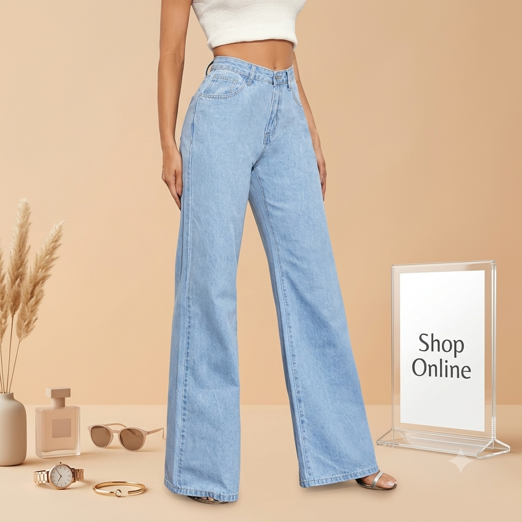 Ice blue Wide Leg