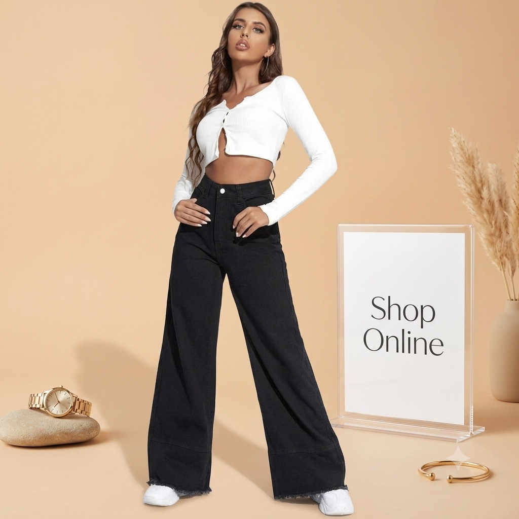 Black Wide Leg
