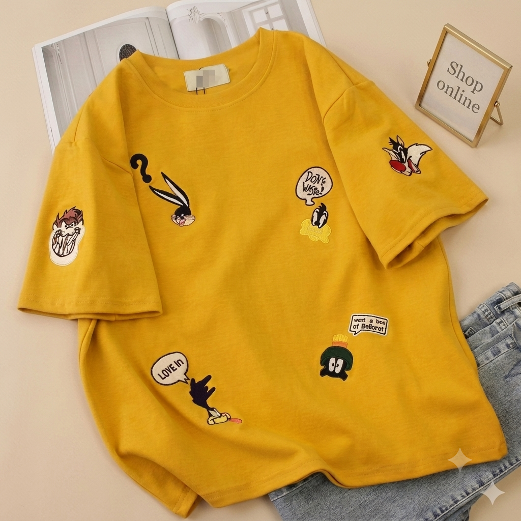YELLOW TSHIRT LONEY TONES ALL OVER