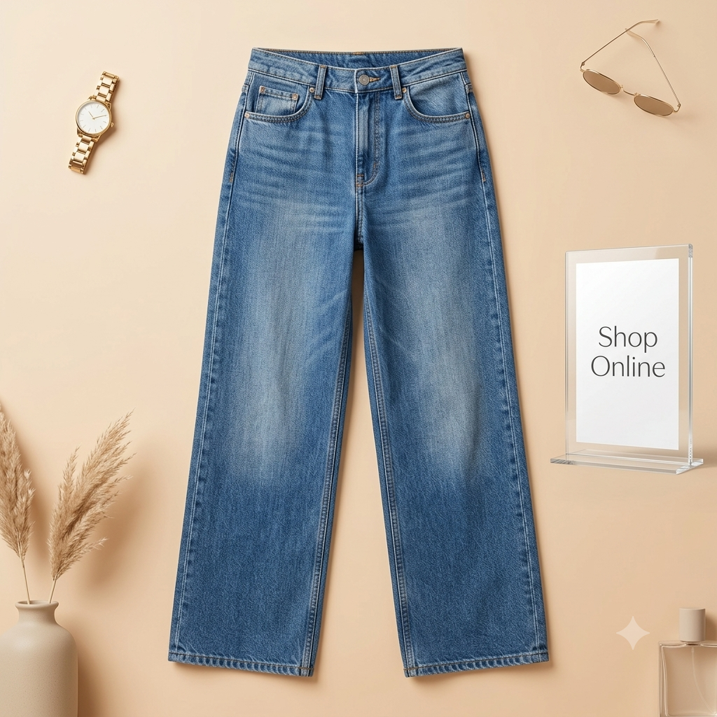Mid-Blue Wide Leg