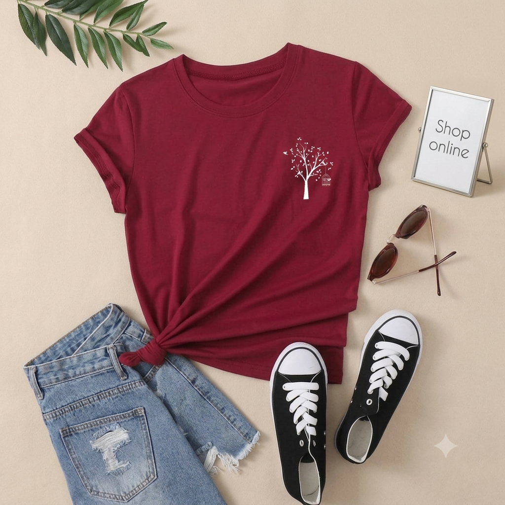 MARRON TEE TREE ON POCKET