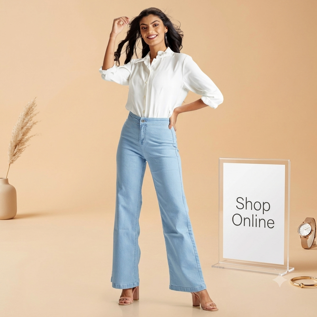Sky Blue Wide Leg
