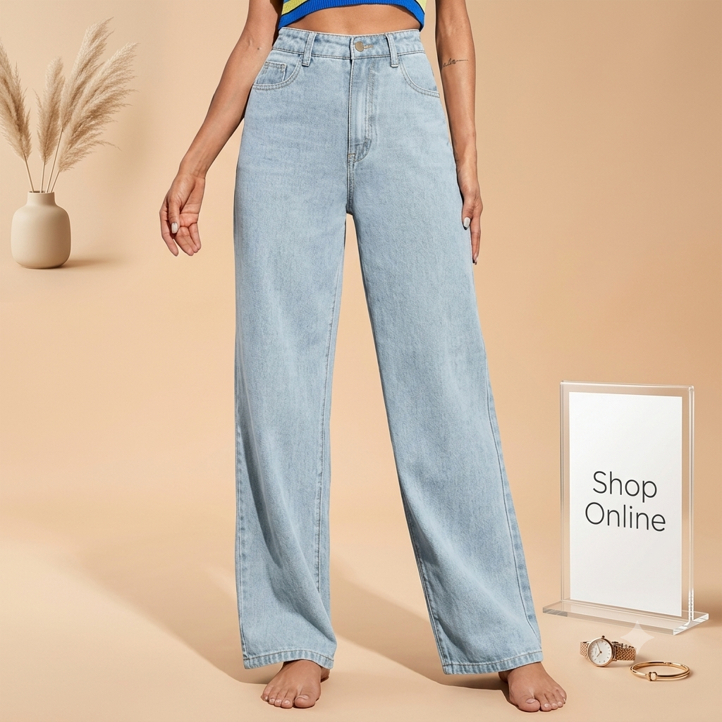 Rust Ice blue Wide Leg