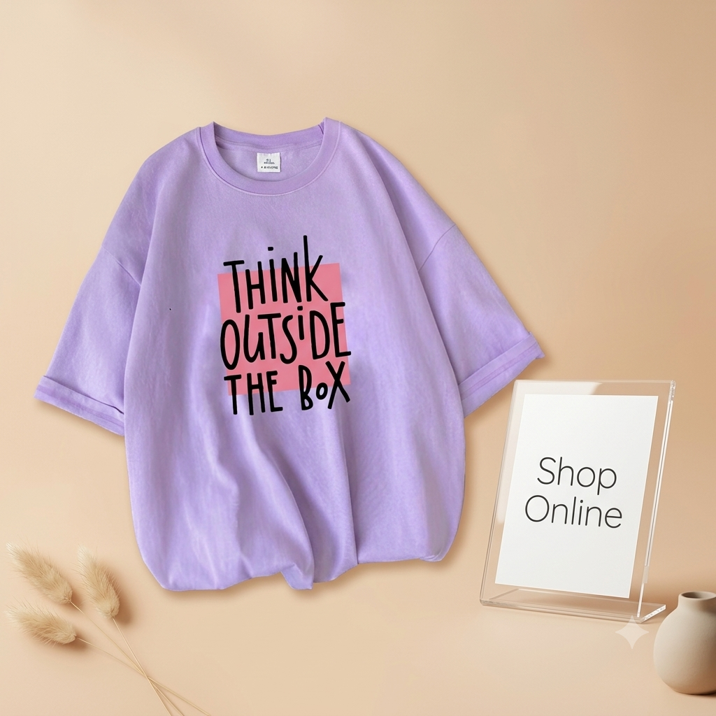 LILAC TEE THINK OUTSIDE THE BOX