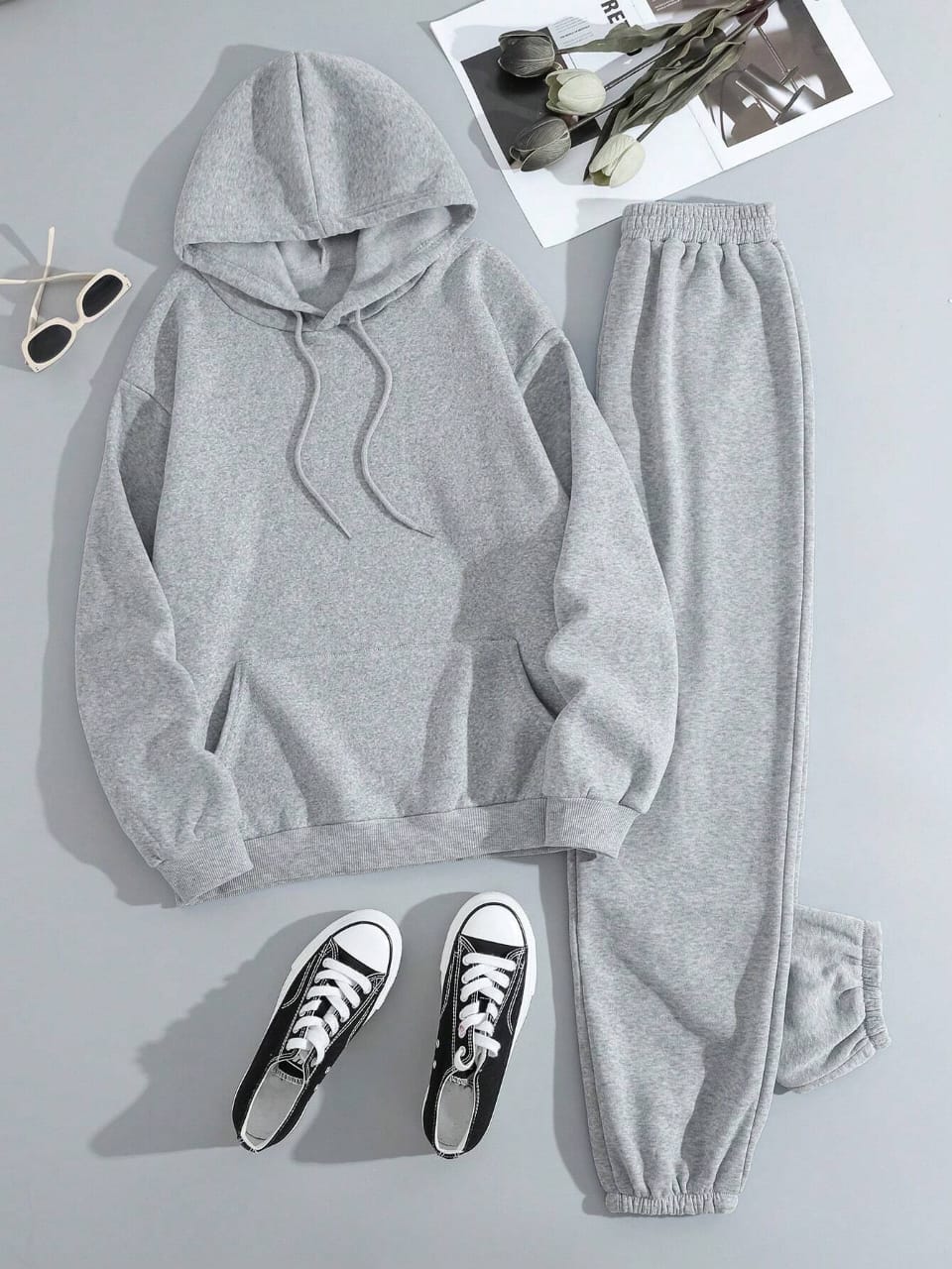 GREY HOODIE-GREY TROUSER