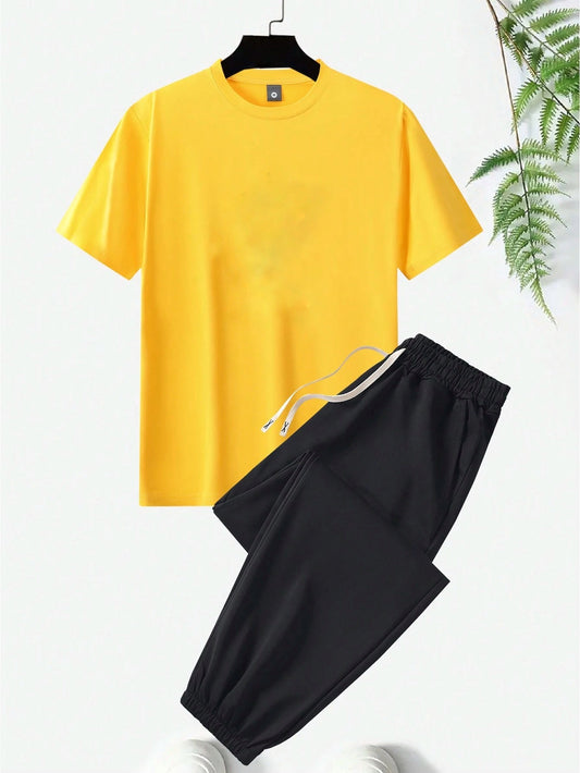 Black Trouser - Yellow Tee