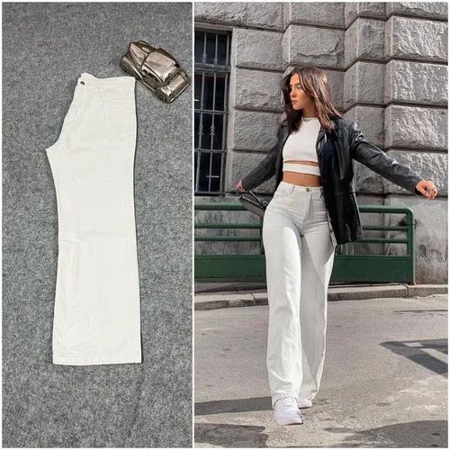 WHITE WIDE LEG JEANS