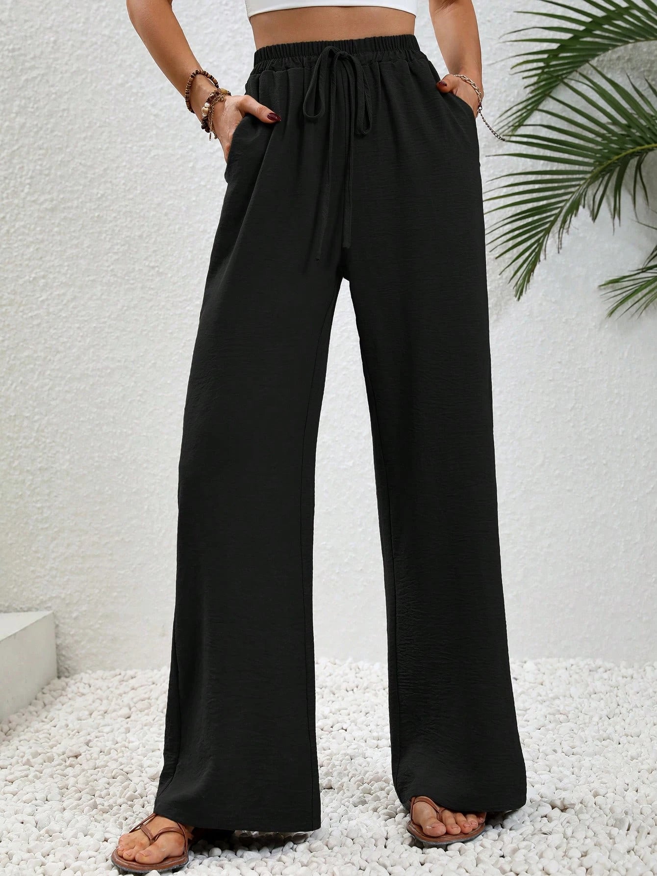 BLACK FLAPPER TROUSER