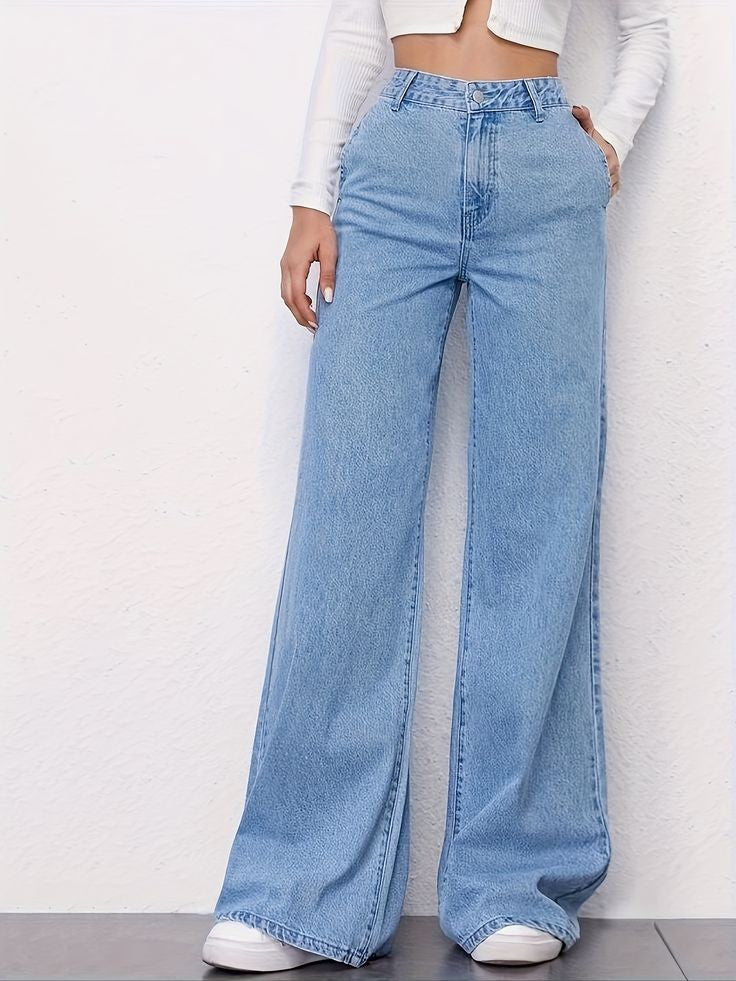 SKY BLUE WIDE LEG JEANS
