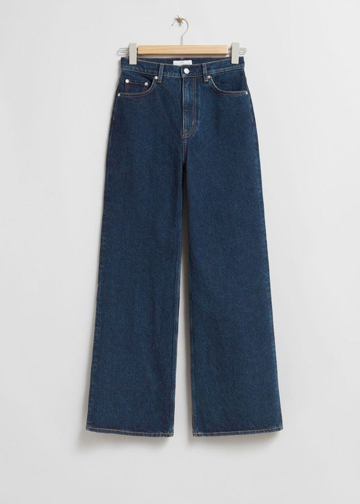 MID BLUE WIDE LEG JEANS
