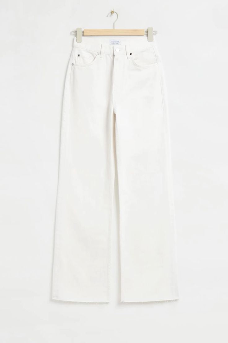WHITE WIDE LEG JEANS