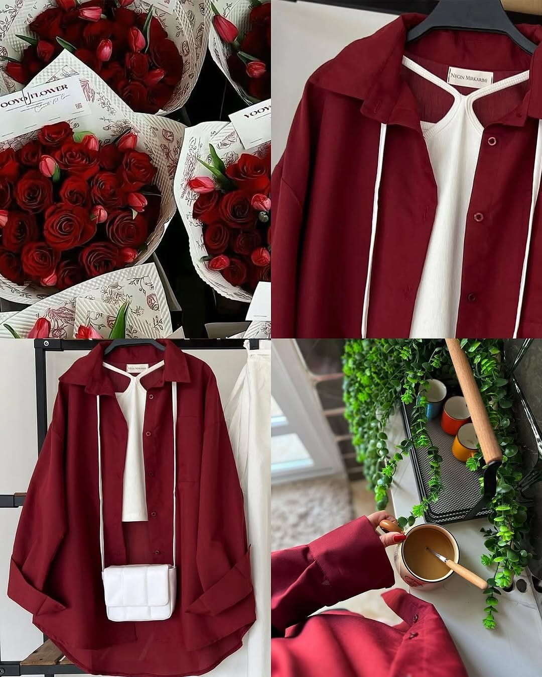 Maroon Button Down