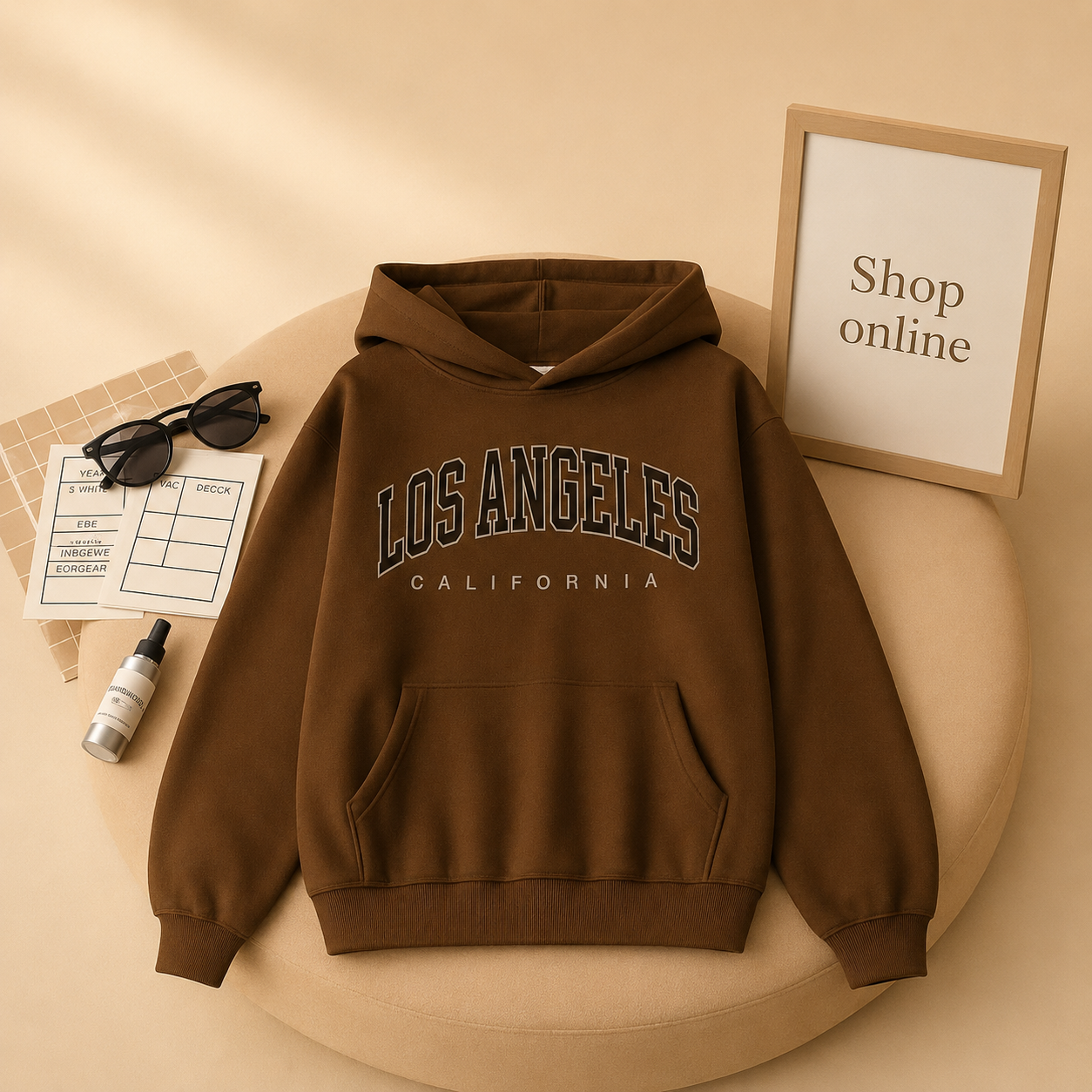 BROWN LOS ANGLES HOODIE