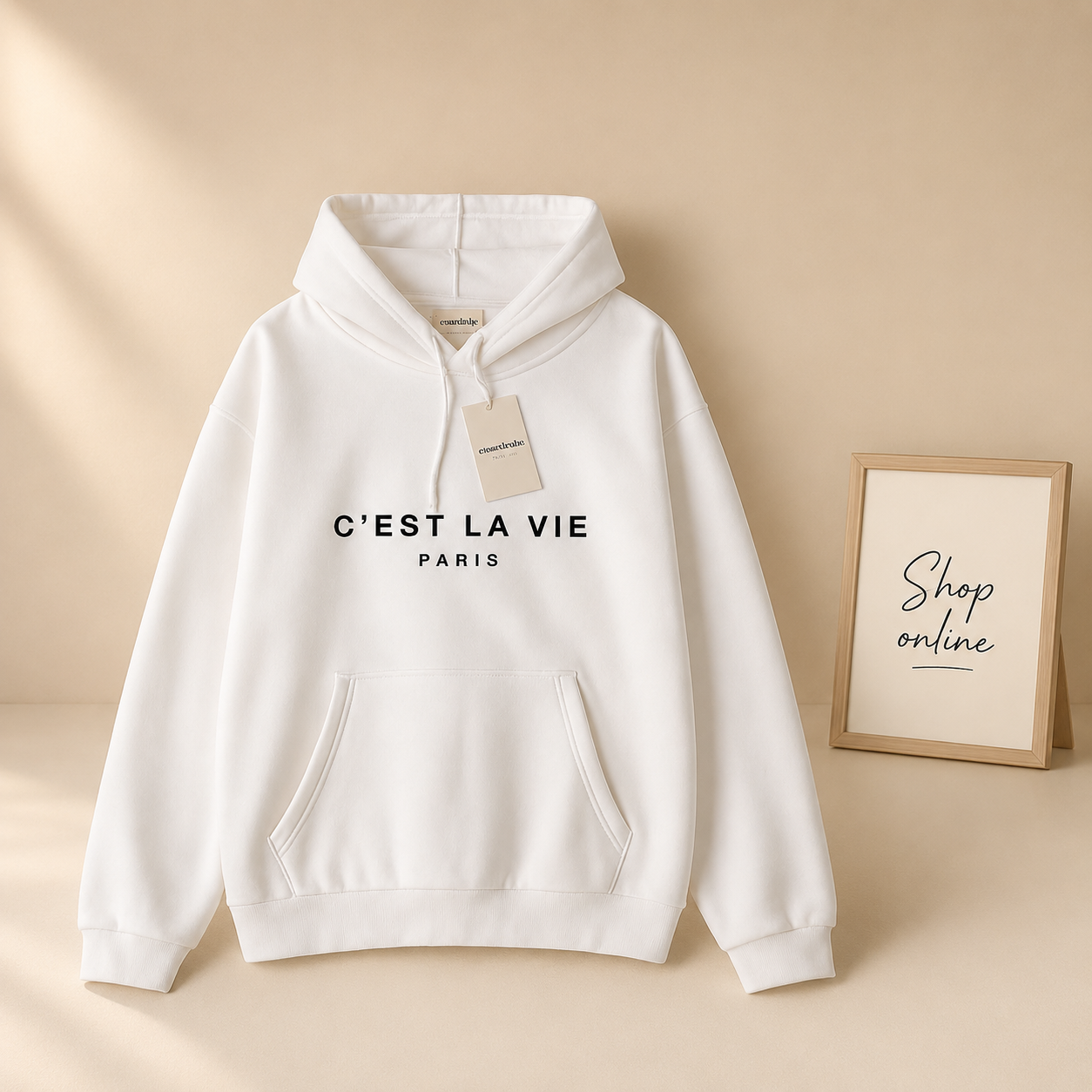 White cest la vie hoodie