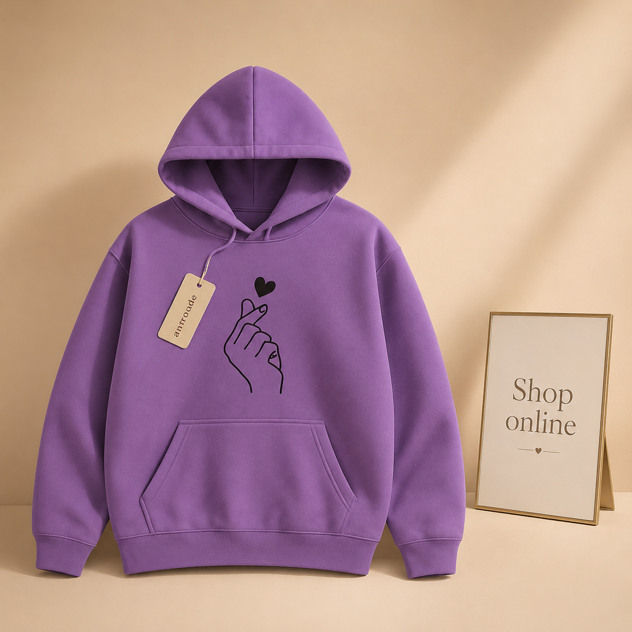 LILAC HOODIE LOVE CHARM