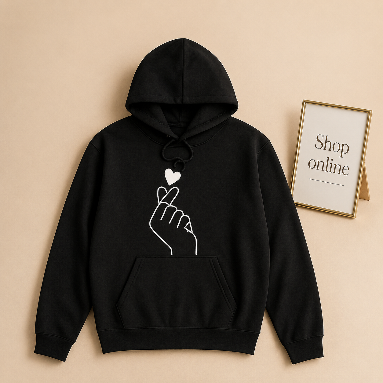 BLACK HOODIE LOVE CHARM