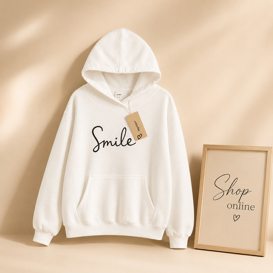 WHITE SMILE HOODIE