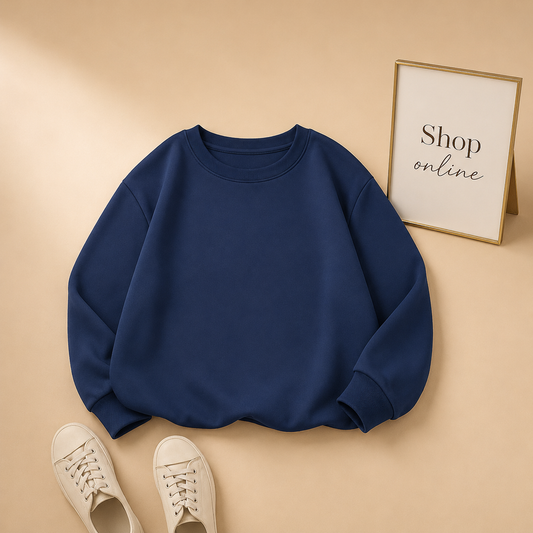 PLAIN NAVY BLUE SWEATSHIRT
