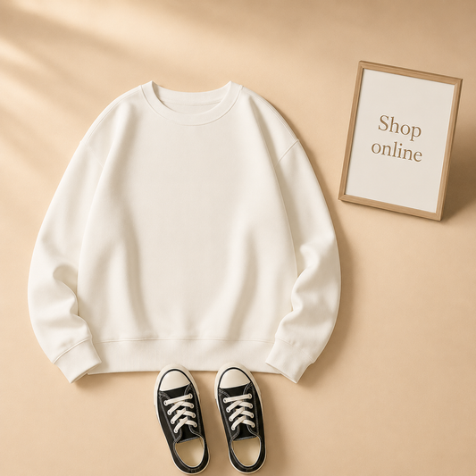 PLAIN WHITE SWEATSHIRT