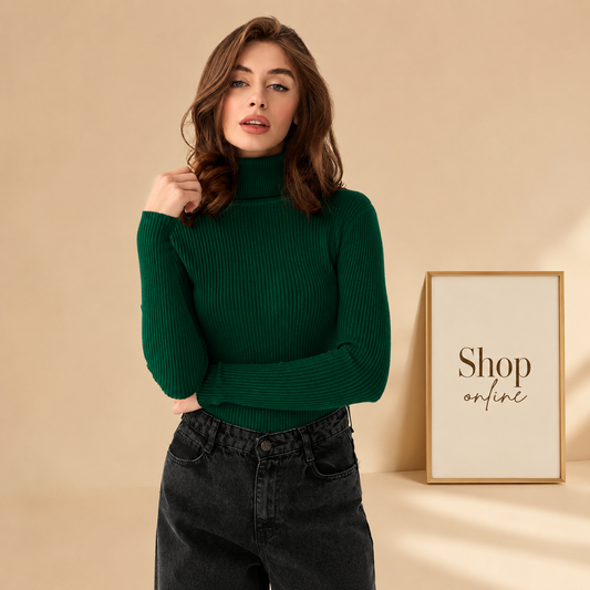 BOTTLE GREEN HIGH NECK