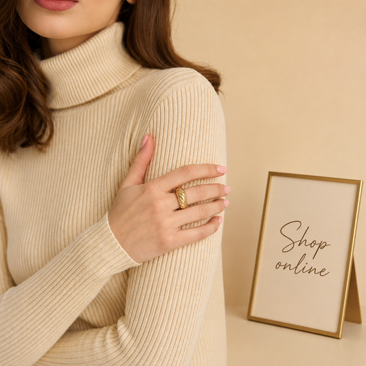 BEIGE HIGH NECK