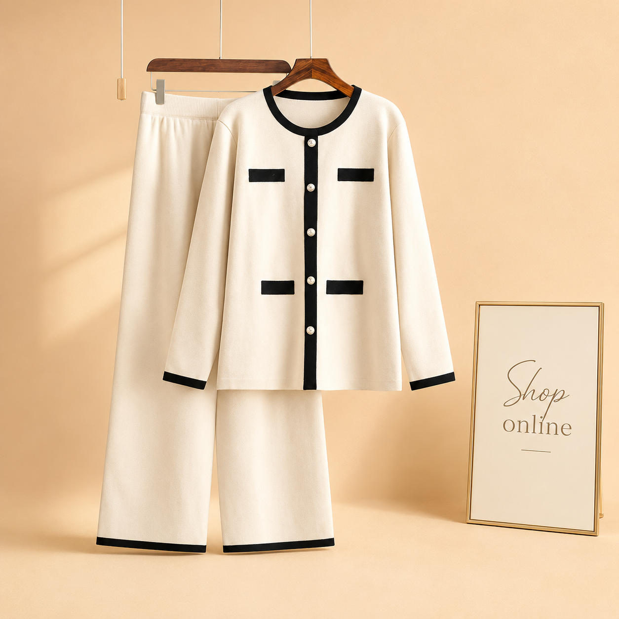 WHITE BUTTON TRACKSUIT