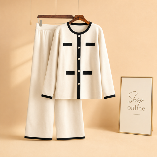 WHITE BUTTON TRACKSUIT