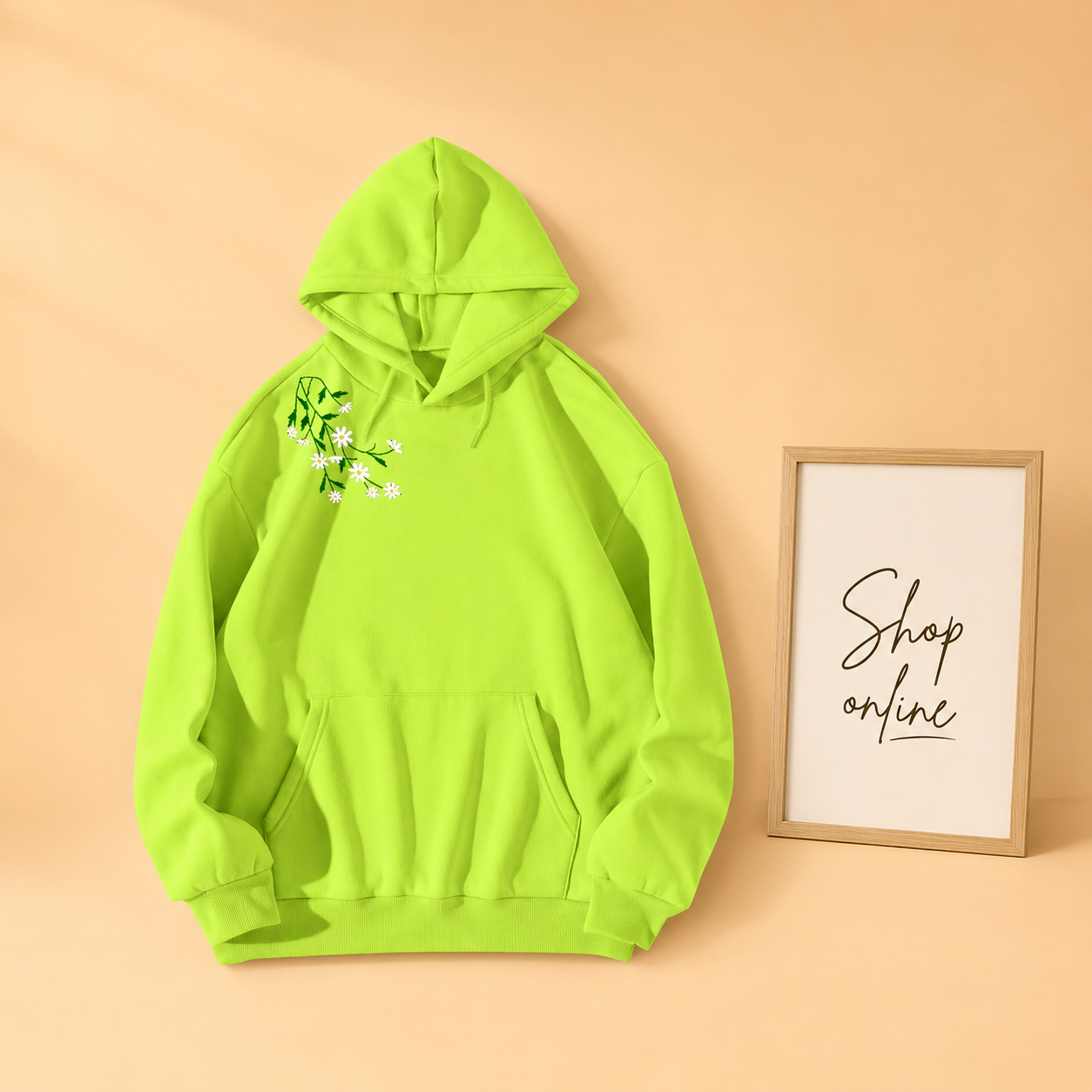 SHOULDER FLOWER HOODIE